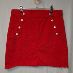 Tribal Scarlet Mini Skirt with Metallic Accents